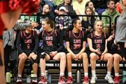 The Clackamas Cavaliers take on the South Medford Panthers in the Oregon Class 6A girls basketball championship game on Saturday, March 11, 2023, at the Chiles Center in Portland. Clackamas won 56-46.