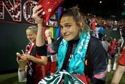 Nadine Angerer played goalkeeper for the Thorns in 2014 and 2015 and has been on the team's coaching staff since 2016. Randy L. Rasmussen/The Oregonian/2015