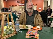 Union Gospel Mission served Thanksgiving meals to Portlanders in need Thursday, Nov. 23, 2023. Vernon Padberg, 66, said he was grateful for the meal.